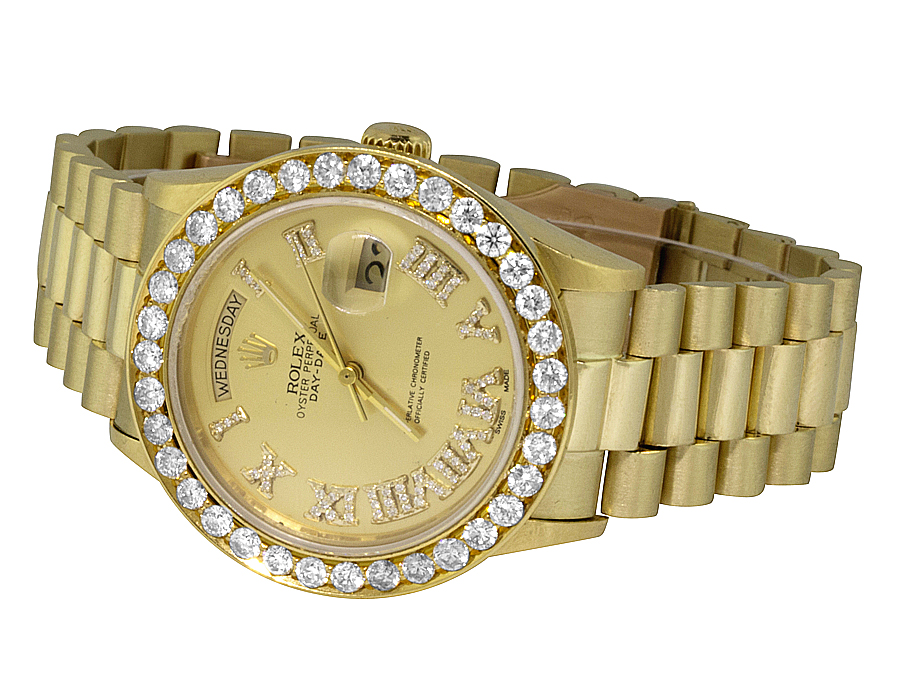 solid gold rolex with diamonds