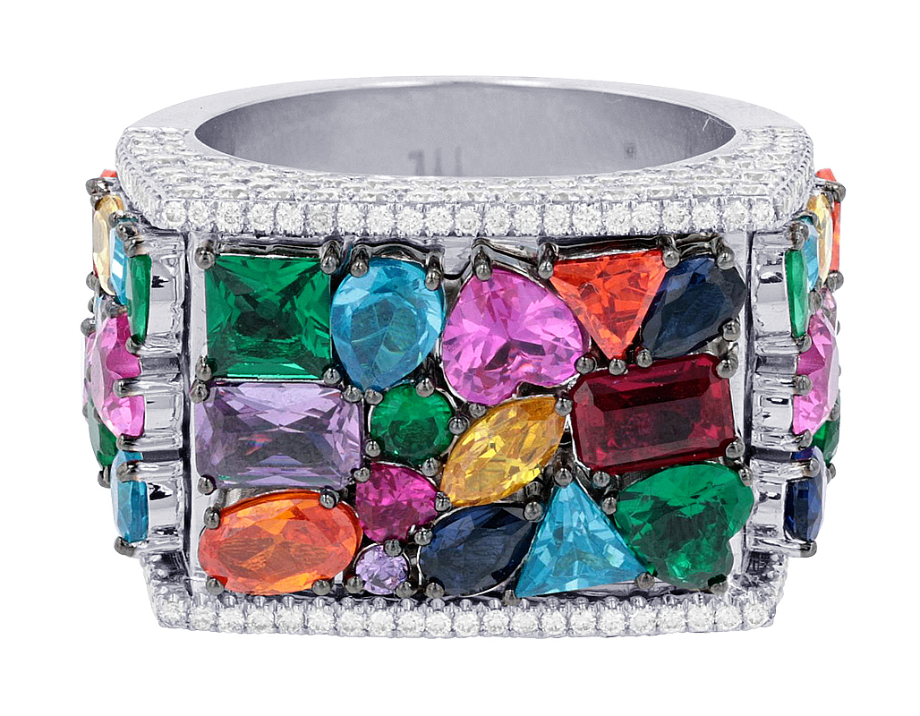 Prismatic Rainbow Gems 12 1/25 CT n 2 4/5 CT Real Diamonds