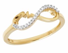 10k Yellow Gold Infinity Ring - Polished Finish, Figure 8 Symbol Ring, Size 5, Promise/Anniversary Band