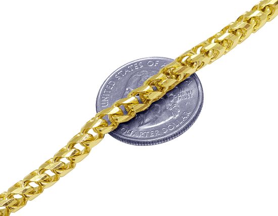 10K Yellow Gold Solid Diamond Cut Franco Chain 5.3MM 18-30 Inches