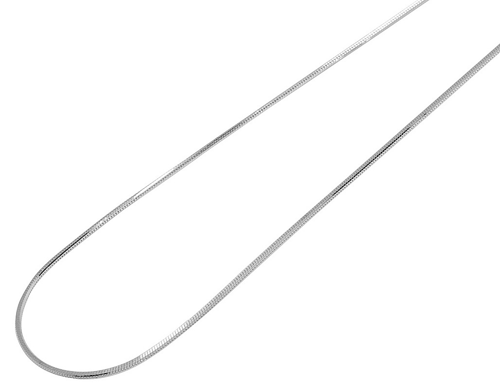 White Gold Snake Style Chain Necklace 