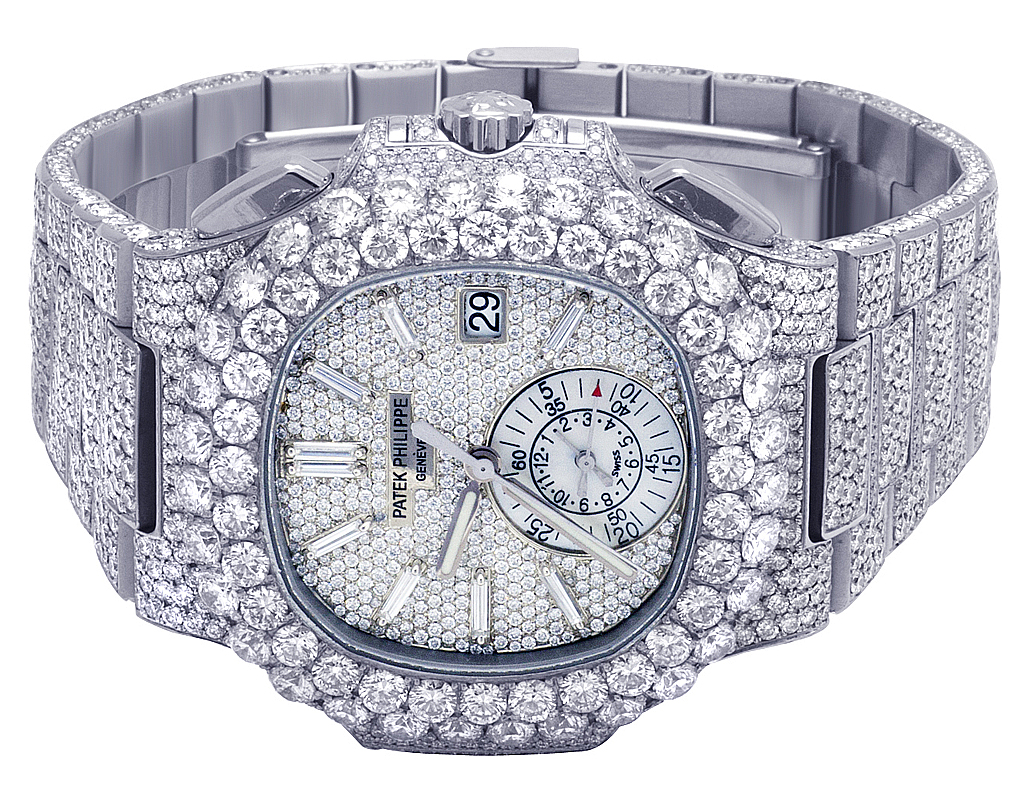 New Mens Patek Philippe Nautilus 5980/1A-019 Steel VVS Diamond Watch 35 ...
