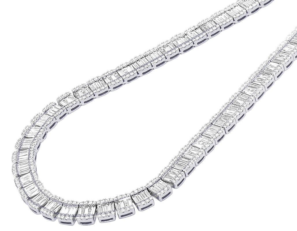 white gold tennis diamond chain