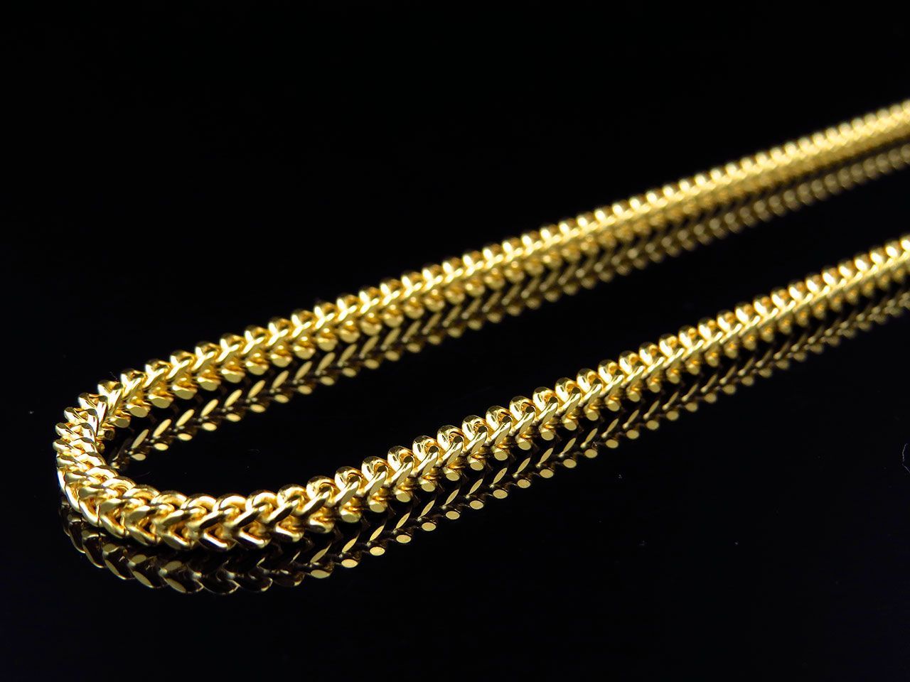 Solid 14K Yellow Gold 8.5MM Franco Box Link Chain Necklace 24