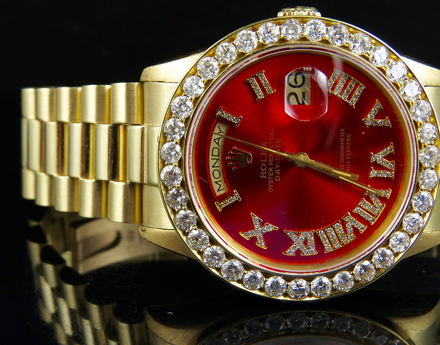 rolex day date red face