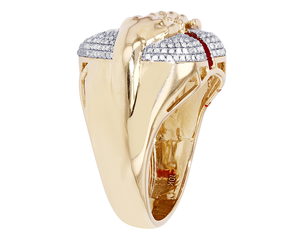 Broken Heart 0.49CT Real Diamond Pinky Ring 10k Yellow-White Gold