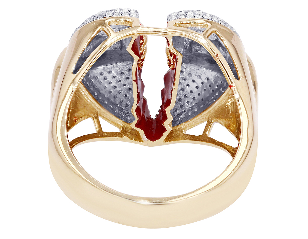 Broken Heart 0.49CT Real Diamond Pinky Ring 10k Yellow-White Gold