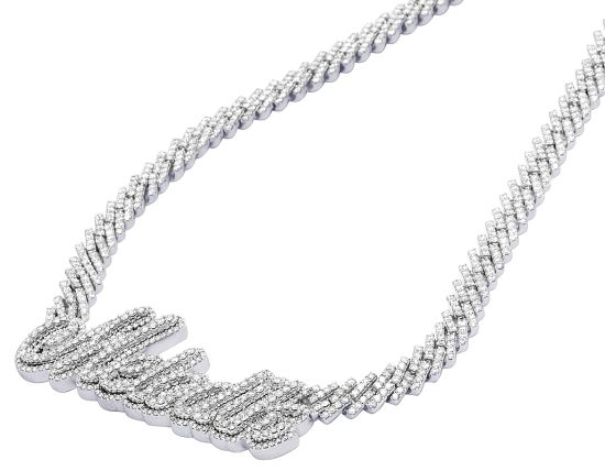 custom design cursive nameplate diamond