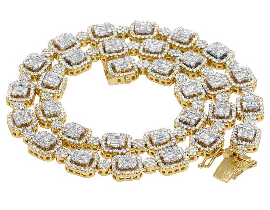 Yellow Gold Diamond Choker Chain Necklace