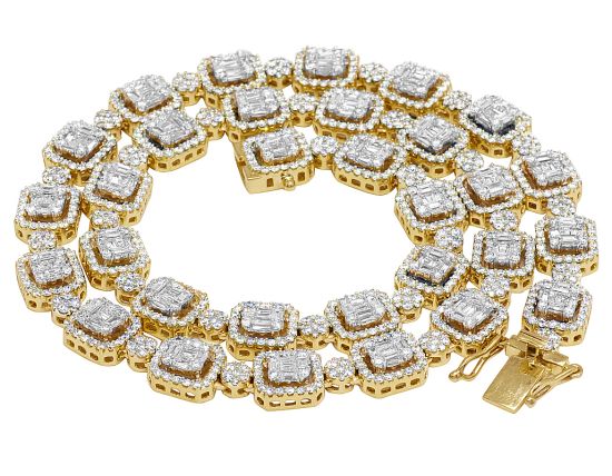 Yellow Gold Diamond Choker Chain Necklace