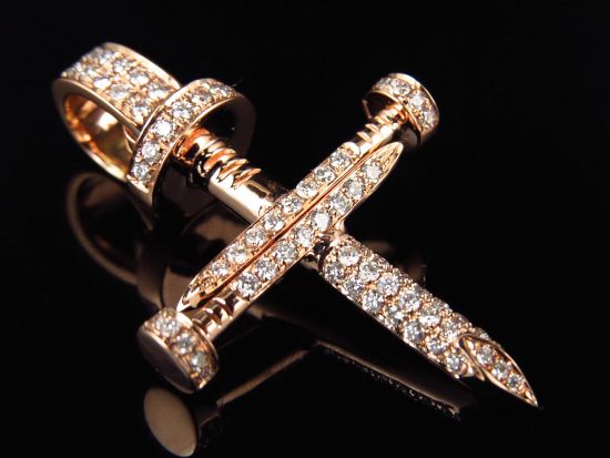 Rose Gold Nail Cross Pendant