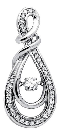 Infinity Tear Drop Dancing Solitaire Diamond Pendant